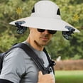 thumbnail image 4 of Sombrero con ventilador solar, sombrero con ventiladores, energía solar, ventilador solar ancho, sombrero para pesca al aire libre, carga solar USB, 4 of 6