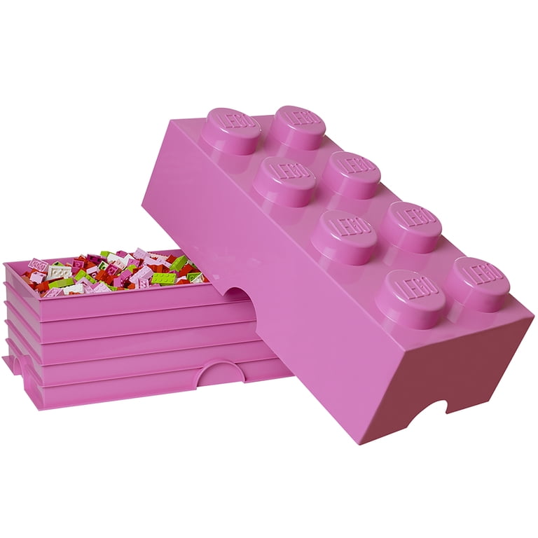 LEGO Medium Pink Storage Brick 8 - Kids Toy Box Block Organizer