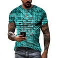 thumbnail image 1 of T-Shirts Graphiques à Technologie Numérique Tridimensionnelle Tendance Été pour Hommes Impression de Personnalité Col Rond Manches Courtes, 1 of 5