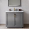 thumbnail image 2 of Wyndham Collection Miranda 36" Carrara&Wood Single Bathroom Vanity in Gray/Gold, 2 of 5