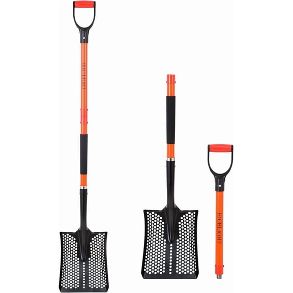 Detachable Sifting Shovel - 45 Inch Sand Sifter with Ergonomic D-Grip Handle for Beach, Garden & Farm Cleaning - Fiberglass Handle & Powder Coated Steel