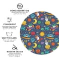 thumbnail image 3 of Lsque Cartoon Space Pattern 4" Drink Coasters Set of 4, PVC Leather Absorbent Coasters, Table Coaster Set Decorative Coffee Cup Coasters Housewarming Gift -Round Shape, 3 of 6