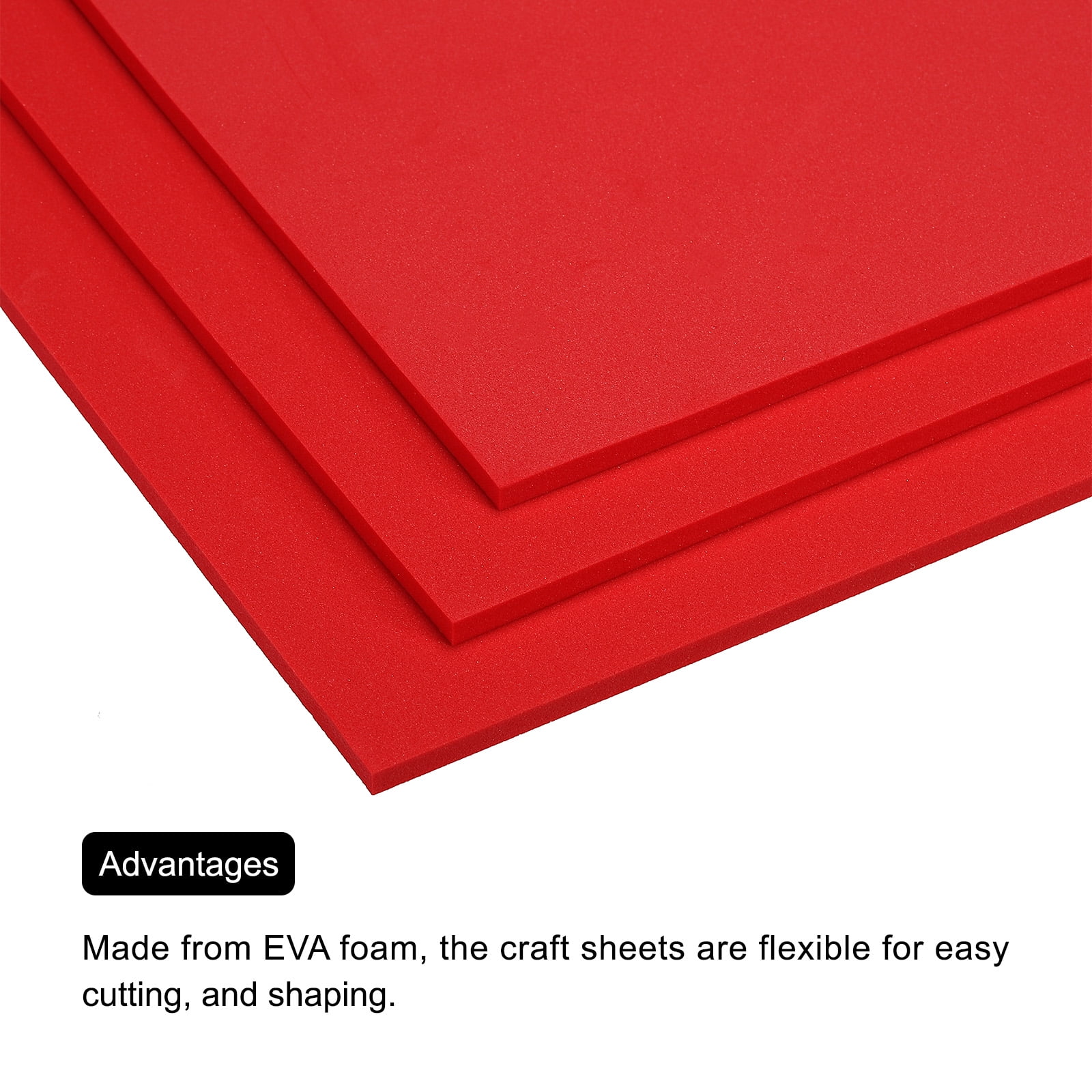 EVA Foam Sheets Red 9.8 Inch x 9.8 Inch 5mm Thick Crafts Foam Sheets Pack of 8