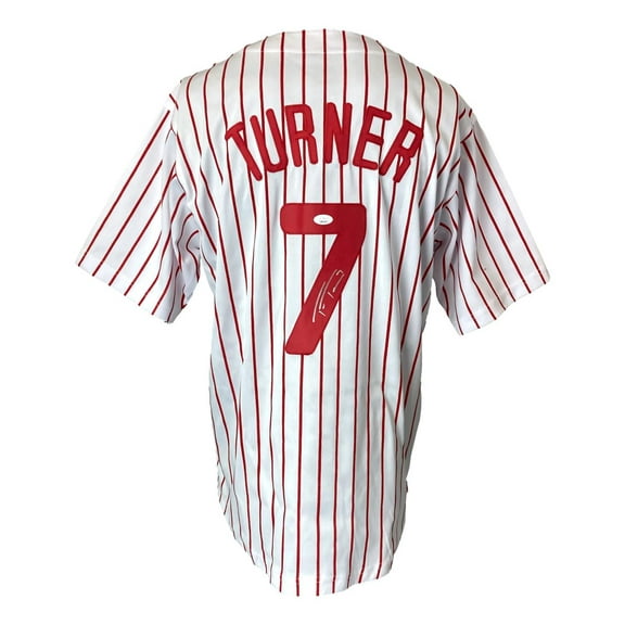 Trea Turner Philadelphia Signed White Pinstripe Baseball Jersey 2 JSA
