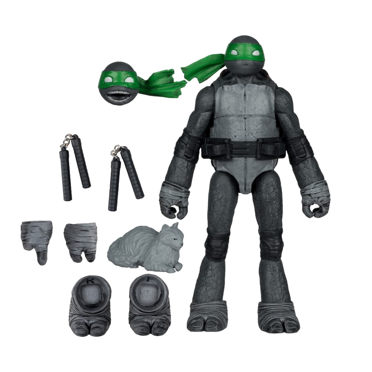 Teenage Mutant Ninja Turtles (Page Punchers) Michelangelo (Black, White & Green) 5" Action Figure w/Comic - McFarlane Toys