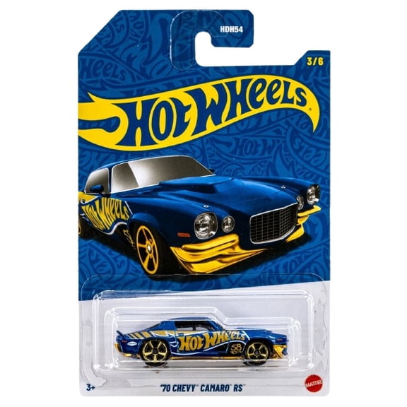 Mattel - Hot Wheels 58th Anniversary Blue & Gold Car - '70 CHEVY CAMARO RS [JKX83] 3/6