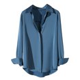 thumbnail image 2 of Neewe Women's Dressy Lapel Button Down Shirts for Work Office Business Casual Blouse Tops, 2 of 4