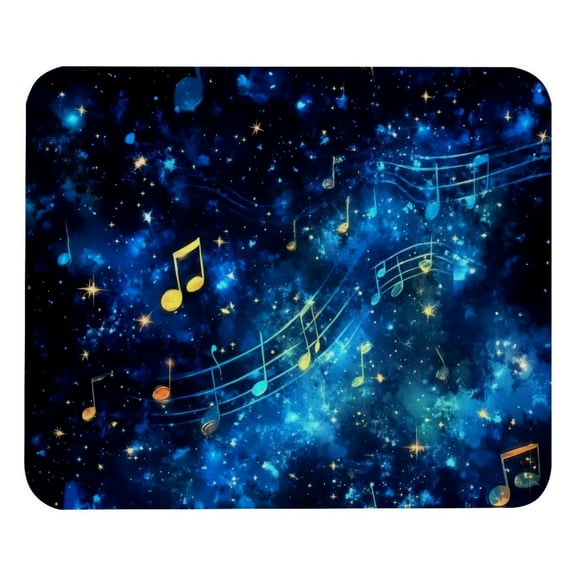 PhooArto Comfortable Mouse Pad Blue Music Melody Galaxy Desktop Mousepad , 21 x 25 cm Mouse Mat, Non-Slip Rubber Base, Improves Speed and Precision