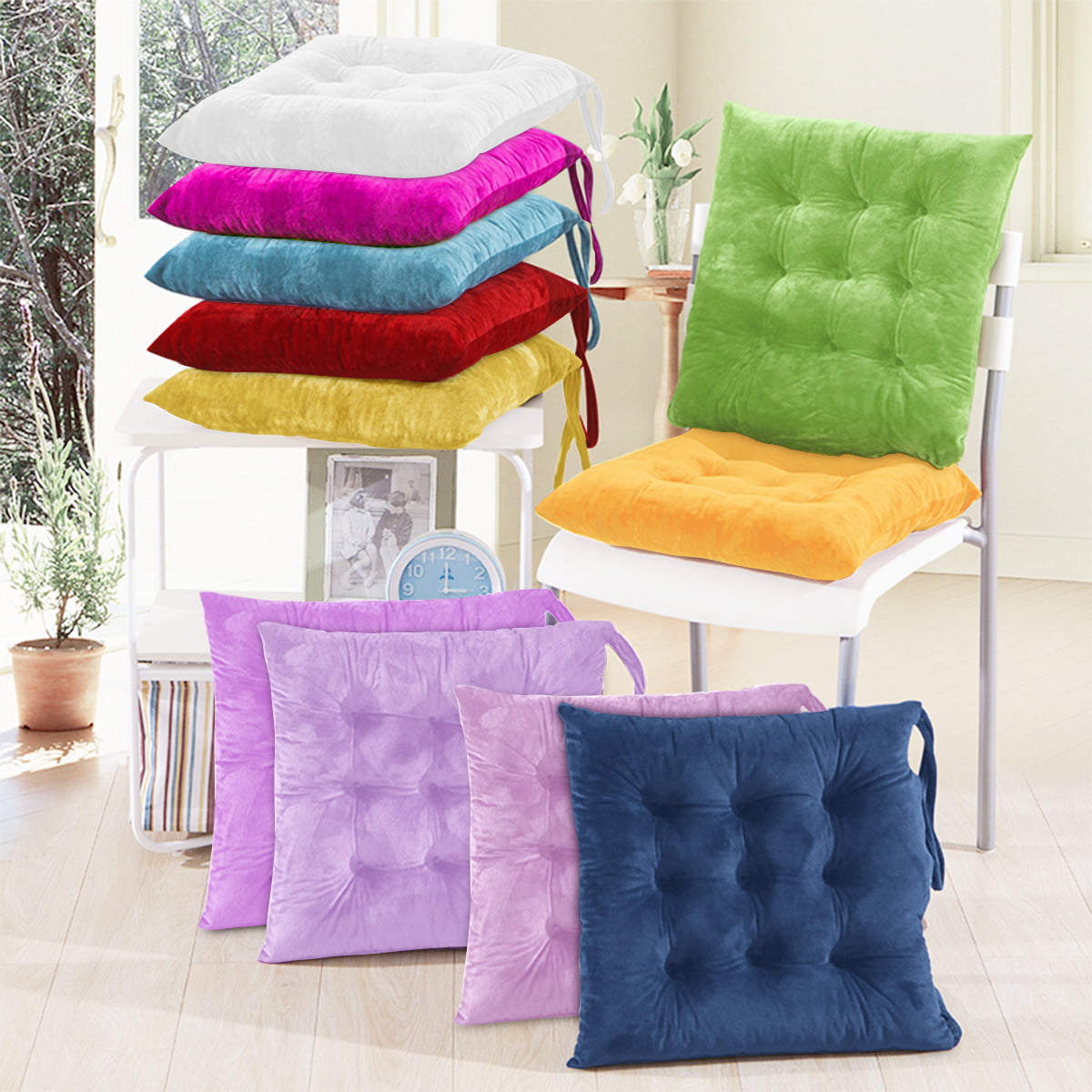 Chair Cushion Pad Non-slip Velvet Fabric Square Patio Car Office Home Mat   ！ 