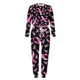 thumbnail image 4 of Trendy Two Piece Outfits for Women Sweatsuits Breast Cancer Awareness Series Clothes Long Sleeve Top Sweatpant Sets (S, Black 02), 4 of 5