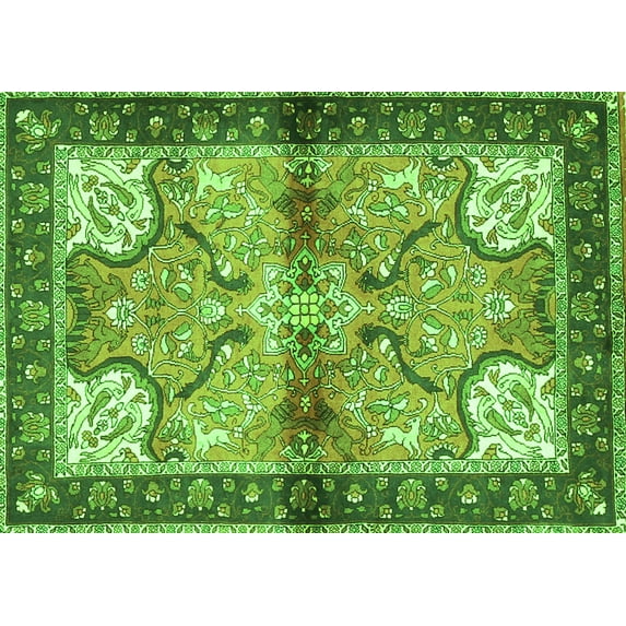 Ahgly Company Indoor Rectangle Persian Green Traditional Area Rugs, 8' x 12'