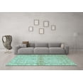 thumbnail image 3 of Ahgly Company Indoor Round Abstract Light Blue Modern Area Rugs, 7' Round, 3 of 4