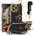 thumbnail image 6 of for iPhone 15 Pro Max Case, Cute Heart Wristband Lanyard Cross Body Strap Electroplated Camera Protection Shockproof Protective Case Women Girls for iPhone 15 Pro Max 6.7"-Purple., 6 of 12