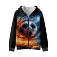 thumbnail image 4 of Xoenoiee Soccer Fire Cloud Print Zip Up Hoodies with Pocket for Boys Toddler Hooded Sweatshirts with Pockets Long Sleeve Fleece Jacket Sweaters Casual Jumper Coat Athletic Clothes, S, 4 of 7