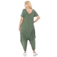 thumbnail image 4 of Pastel by Vivienne Women's Short Sleeve Harem Jumpsuit in Plus Size Olive XXX-Large, 4 of 4