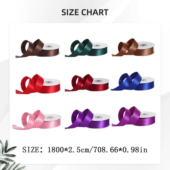 1 Roll Of Ribbon Double Faced Light Satin Ribbon 1” X Continuous 25 Yards Use For Bows Bouquet Wrapping Arrangement