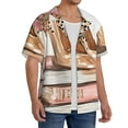 thumbnail image 2 of Vsdgher Stylish High Heels On Books Men's Cuban Shirt, Hawaiian Shirts, Business Casual Button Down Shirts, Short Sleeve Shirt-Small, 2 of 5