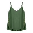 thumbnail image 4 of Xijirk V Neck Spaghetti Strap Tank Top Side Button Loose Fit Sleeveless Camisole for Daily Casual Street Layering Wear,Purple,XXL, 4 of 7