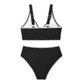 thumbnail image 3 of REDARER Girls Two Piece High Waisted Bikini Swimsuit with White Stitch Trim UPF 50+ Rash Guard Swimwear,7-8 Years, 3 of 3