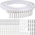 thumbnail image 1 of Riel de cortina curvo para ventana salediza, flexible y plegable para RV, soporte resistente para cortinas de literas, sistema de riel de cortina para montaje en techo o pared (5 m blanco), 1 of 5