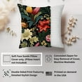 thumbnail image 2 of Ethan Taylor Floral Throw Pillow Soft Cushion Cover 'William Morris Flowers III Flowers Classic Cottage and Cottagecore' Pattern Decorative Square Accent Pillow Case, 16x16 Inches, Red, Green, 2 of 5