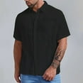 thumbnail image 2 of JTieacloth Formal Shirt Business Mens Casual Button Down Shirts Short Sleeve Summer Cuban Wedding Shirt Hawaii Vacation Beach Shirts Black, 2 of 4