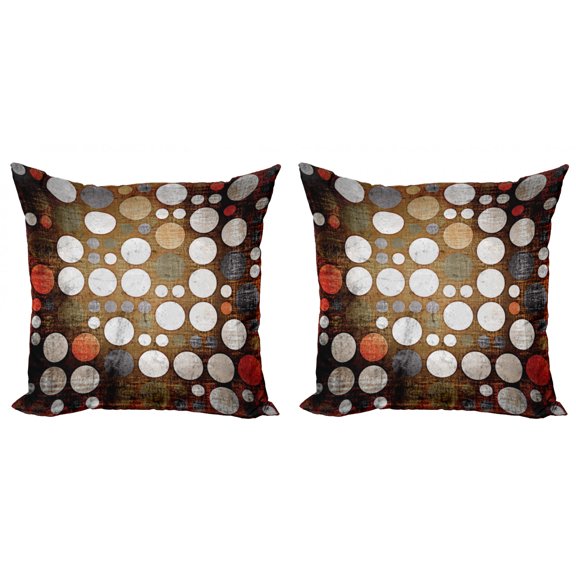 Ambesonne Vintage Throw Pillow Cover 2 Pack, Grunge Murk Elements, 18", Multicolor