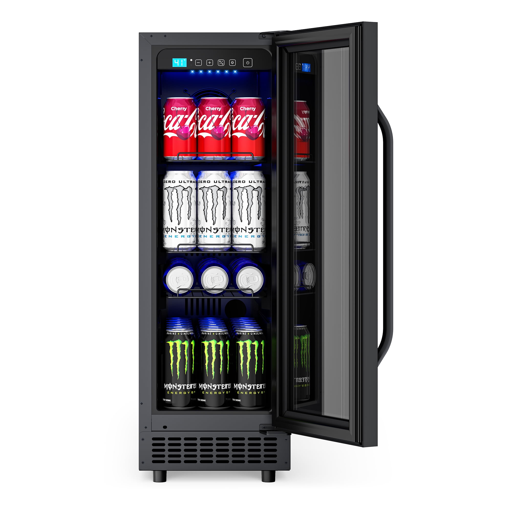 AVAHUM 12 Inch 60-Can Under Counter Beverage Refrigerator, Slim Built-In or Freestanding Drink Cooler, Stainless Steel