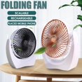 thumbnail image 2 of Mini Ventiladores Recargables Enfriador De Aire De 3 Velocidades Giratorio Fuerte Viento 3 Cuchillas Enchufables Dormitorio Ajustable Portátil Silencioso Ventilador USB, 2 of 4