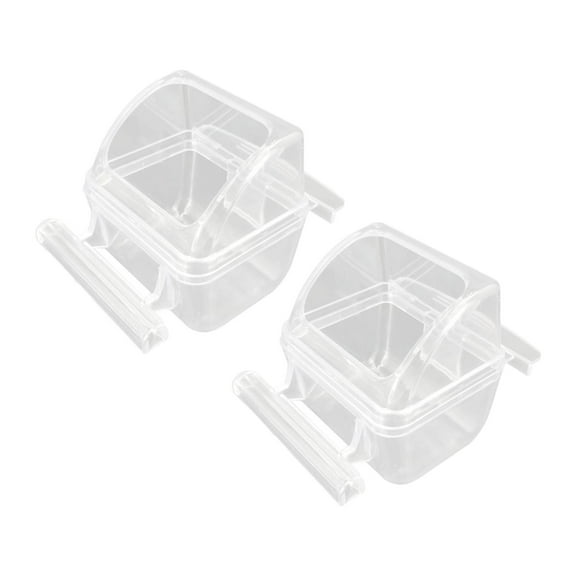 Serenable 2 Pieces No Mess Bird Feeder for Cage Cage Accessories Transparent Removable Budgies Cockatiel Macaw Anti Slip Food Container