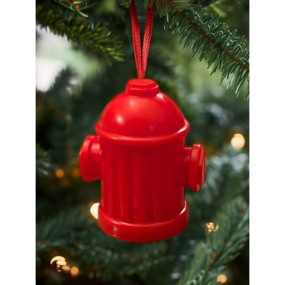 ORNAMENT Mini Red Hollow Plastic Fire Hydrant 3” FIGURE FIGURINE DANGLER CHARM