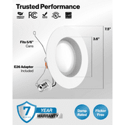 Sunco 12 Pack 6 Inch LED Can Lights, Retrofit Recessed Lighting, Smooth Trim, 965 LM, 13W (75W Equivalent), Selectable CCT 2700K/3000K/3500K/4000K/5000K, Dimmable, Damp Rated UL