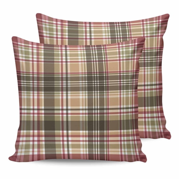 20x20 Pillow Covers Set of 2, Buffalo Plaid Throw Pillow Covers Decorative Couch Cushion Case, Modern Farmhouse Colorful Checkered Microfiber Square Pillowcases for Bedroom Car Living Room