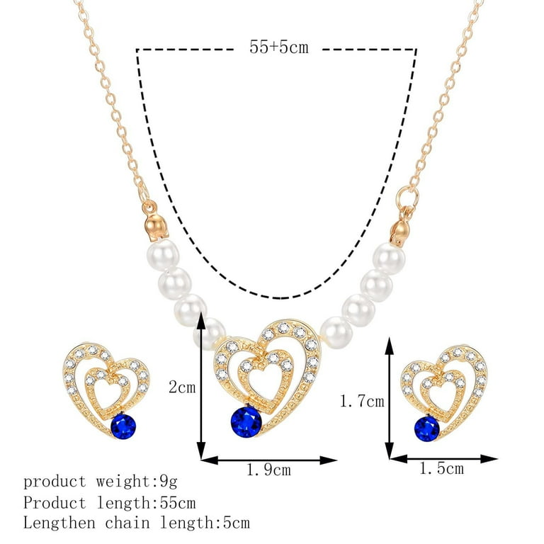 Up to 65% off amlbb Earrings for Women Love Heart Necklace Pendant Earrings  Ring Set Jewelry For Women Girls Bracelet Necklace Earrings Set Valentine's  Day Gift Clip on Earrings 