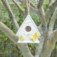 thumbnail image 3 of Ceramic Hanging Birdhouse Decorative Bird Home Nesting House - White, 3 of 7