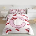 thumbnail image 2 of Feelyou Princess Monogrammed C Bedding Comforter Set, Fashion Ribbon Cherry Twin Comforter Sets, Teens Kids Girls Women Reversible Bedding Set, Lightweight Room Decor, 2-Piece, 2 of 8