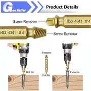 Goobetter Professional Screw Extractor Kit 6Pcs | High Speed Steel Bolt & Screw Remover | Damaged Screw Drill Bit Set for Broken Bolts