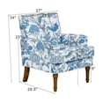 thumbnail image 3 of Floral Upholstered Accent Chair with Nailhead Trim, Farmhouse Armchair with 9 Inch Solid Wood Legs, Traditional Seating for Living Room, Blue and White, 3 of 5