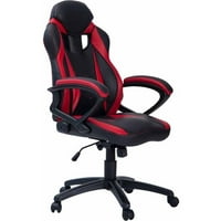Merax Ergonomic Gaming Racing Style PU Leather Chair for Office, Red