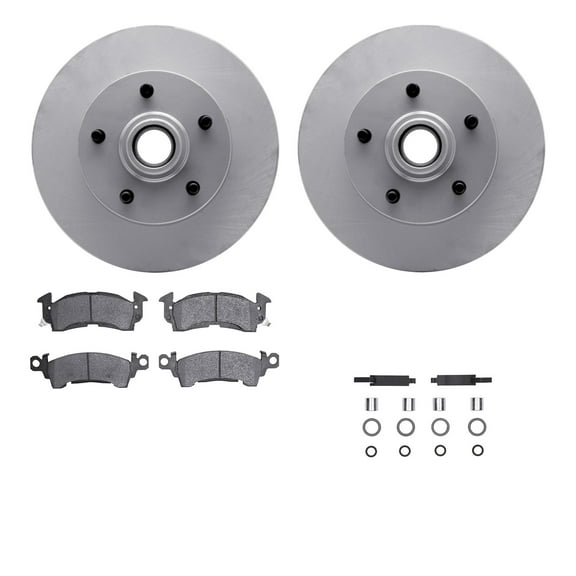 Dynamic Friction Company Front Geospec Brake Rotors with 5000 Advanced Brake Pads includes Hardware 4512-47061