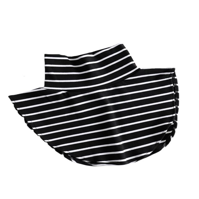 Hauts à Col Montant pour Femmes à Col Montant Détachable Rayé/uni, à Porter à l'Extérieur Ou en Chandail, Blanc, Taille Unique