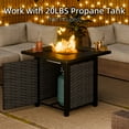thumbnail image 6 of Walsunny 28" Propane Fire Pit Table 50,000 BTU Steel Gas Fire Pit with Removable Lid & Waterproof Cover and Tables, 6 of 7