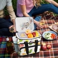 thumbnail image 5 of FORMRS Insulated Cooler Bag 24 Cans Capacity Soft Leakproof Lunch Box with Side Pockets, Pink Colorful Leaves, 5 of 7