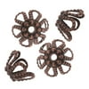 antiqued copper beaded openwork flower bead caps 7mm (50)