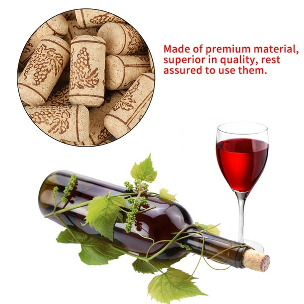 LHCER Bouchon en bois de bouteille de vin en liège naturel de bouchons  droits en liège naturel 100PCS 22 *, bouchon de vin, liège 