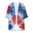 thumbnail image 3 of Hvot&aat Women's Independence Day Printed Chiffon Cardigan Holiday Beach Cover Up Casual Tops Patriotic Shirts, 3 of 4