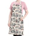 thumbnail image 5 of Beige Christmas Winter Scene Apron-Garden Aprons for Women with Pockets-Cotton Linen Waterproof Kitchen Cooking Gardening Aprons Adjustable for Kitchen,Cooking,BBQ and Salon 32"x27", 5 of 7