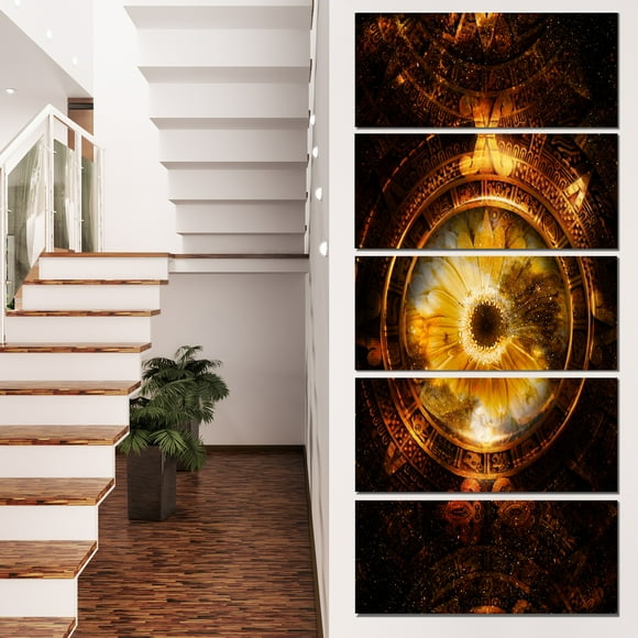 Ancient Mayan Calendar Collage - Abstract Wall Art Print on Canvas