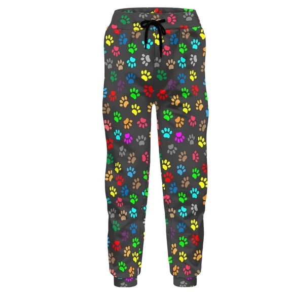 Graphic Pajama Pants for Men Dog Paw Printed Casual Trousers Comfortable Breathable Outdoor Activities Pant