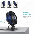 thumbnail image 2 of GZXS Home Office Small Desk Fan with 3 Speed 40° Adjustment for Better Cooling, Quiet Fan with 4.9ft Cord, Black, 2 of 7